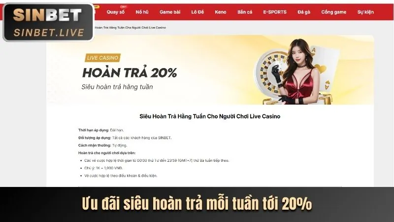 Hoàn trả hàng tuần sun-win